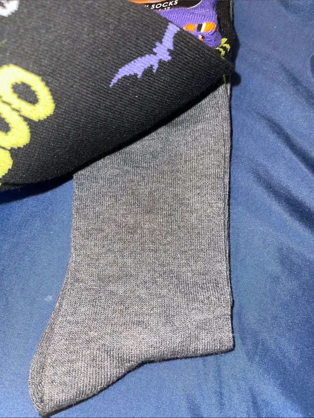 Pixar Men's Crew Socks - Purple Mike Wazowski Horror Graphic
